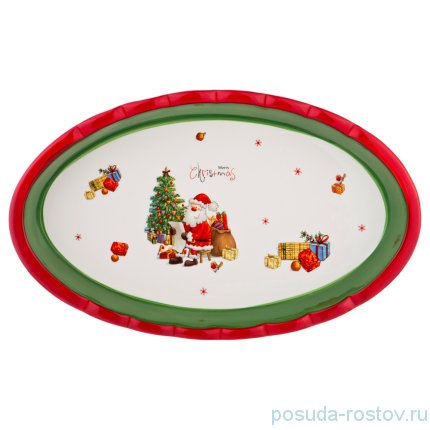 Блюдо 39 х 24 х 5 см овальное &quot;merry christmas&quot; / 190316