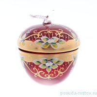 Вазочка 15,5 см с крышкой-яблоко &quot;Лепка красная&quot; SC / 150767