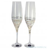 Бокалы для шампанского 200 мл 2 шт &quot;Аморосо /Золотая спираль /8441&quot;** / 111244