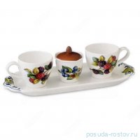 Чайный набор на 2 персоны 5 предметов &quot;Artigianato ceramico /Лесные ягоды&quot; / 348559