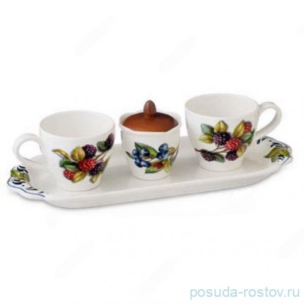 Чайный набор на 2 персоны 5 предметов &quot;Artigianato ceramico /Лесные ягоды&quot; / 348559