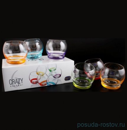 Стаканы для воды/виски 390 мл 6 шт &quot;Крези /Ассорти&quot; / 086948