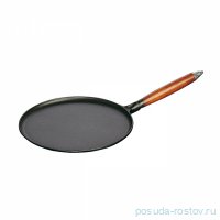 Блинница 28 см с деревянной ручкой чёрная &quot;STAUB&quot; / 234012
