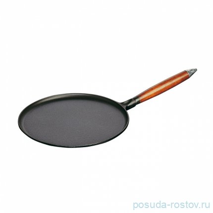 Блинница 28 см с деревянной ручкой чёрная &quot;STAUB&quot; / 234012