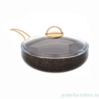 Сковорода 26 см с крышкой антипригарное покрытие чёрная &quot;Leydi /Repast&quot; / 236553