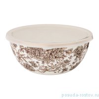 Салатник 20 х 9 см эмалированный 1,7 л с пластиковой крышкой &quot;винтаж /королевский сад&quot; / 196399