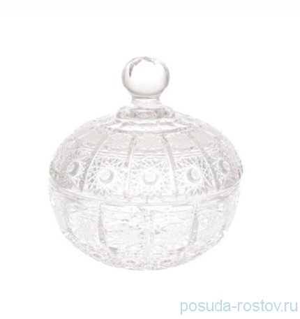 Конфетница 15 см с крышкой &quot;CRYSTAL HEART /Хрусталь резной&quot; / 244884