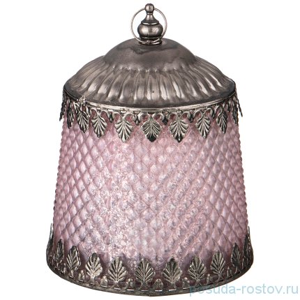 Светильник 11 х 14,5 см с металлическим декором Led-подсветка розовый / 209342