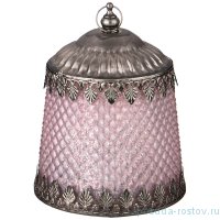 Светильник 11 х 14,5 см с металлическим декором Led-подсветка розовый / 209342