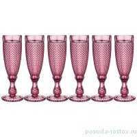 Бокалы для шампанского 150 мл 6 шт розовые &quot;Гранат /Muza color&quot; / 220738