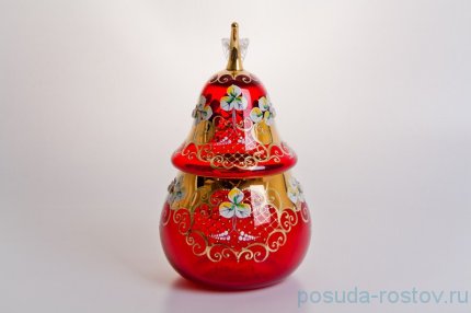 Ваза с крышкой - груша &quot;Лепка красная&quot; большая / 046761