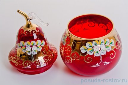 Ваза с крышкой - груша &quot;Лепка красная&quot; большая / 046761