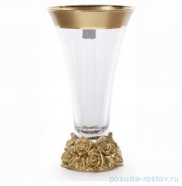 Ваза для цветов 36 см &quot;Фрост /Матовая полоса /широкое золото&quot; AS Crystal / 283839