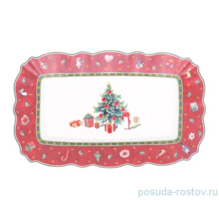 Блюдо 25 х 15,5 см овальное &quot;Christmas world /Bordo&quot; / 273691