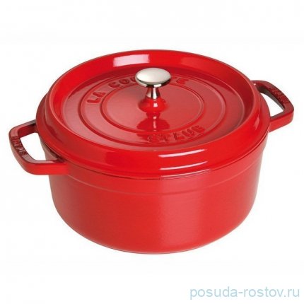 Кокот 22 см с крышкой вишневый 2,6 л &quot;STAUB&quot; / 258008
