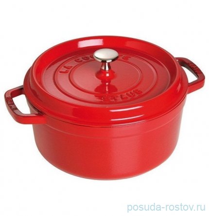 Кокот 22 см с крышкой вишневый 2,6 л &quot;STAUB&quot; / 258008