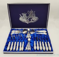 Столовые приборы 24 предмета на 6 персон &quot;Бернадотт /Мадонна перламутр&quot; / 232544
