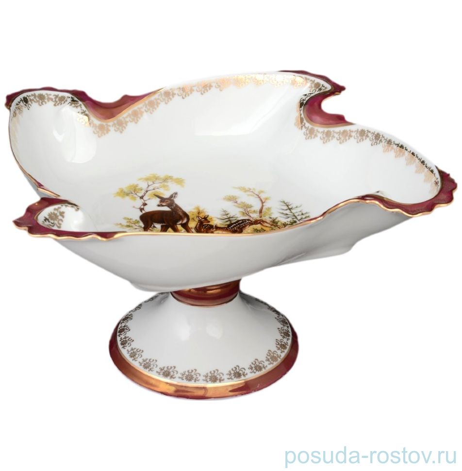 Салатник 31 см витой квадратный н/н "Корона /Охота красная" / 042393
