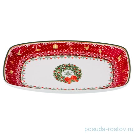 Блюдо 30 х 19 см прямоугольное &quot;Christmas Collection /Венок&quot; / 192454