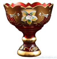Конфетница 13 см н/н красная &quot;Лепка /резная&quot; / 097001