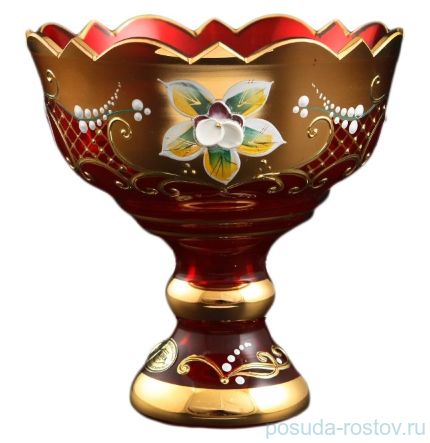Конфетница 13 см н/н красная &quot;Лепка /резная&quot; / 097001