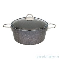 Кастрюля-сотейник 24 х 11 см со стеклянной крышкой антипригарное покрытие 4,1 л &quot;Agness /Granite&quot; / 208696