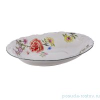 Блюдо 26 см овальное (селёдочница) &quot;Аляска /Цветы /2731&quot; / 197782