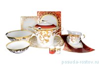 Столовый сервиз на 6 персон 26 предметов &quot;Тоска /Бордо /Золотые цветы&quot; / 061784