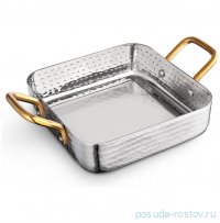 Сковородка 12 x 12 x 3.5 см квадратная мини с 2-мя ручками для подачи &quot;Hammered&quot; / 370354