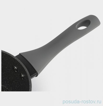 Ковш 16 см с крышкой антипригарное покрытие 1,3 л серо-черный &quot;Robust&quot; / 374694