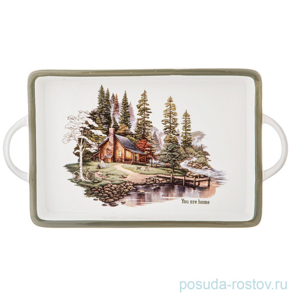 Блюдо 35,5 х 20 х 4 см с ручками прямоугольное "Family house" / 341392