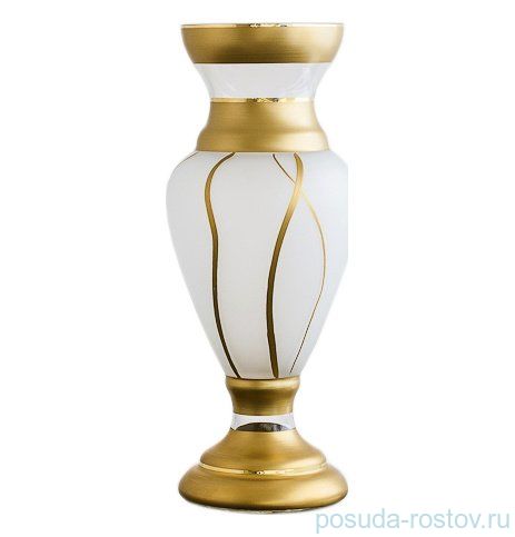 Ваза для цветов 40 см "Nd Art /Матовая золотые волны /С золотом" / 036446