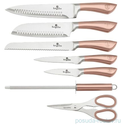 Набор ножей для кухни 8 предметов на подставке &quot;Rosegold  Line&quot; / 135765