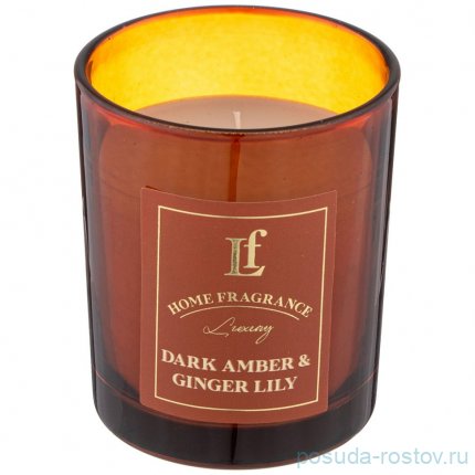 Свеча ароматизированная в стакане 6 х 7,5 см &quot;Dark amber &amp; ginger lily&quot; / 348307