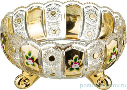 Фруктовница 25 х 13 см на 3-х ножках &quot;LEFARD GOLD GLASS&quot;  / 187580