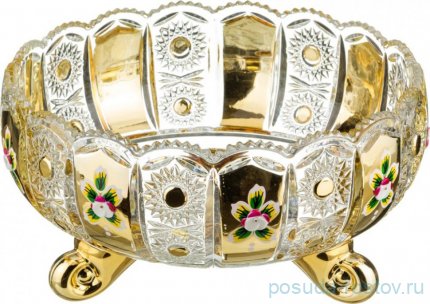 Фруктовница 25 х 13 см на 3-х ножках &quot;LEFARD GOLD GLASS&quot;  / 187580