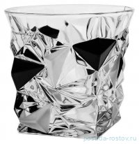 Стаканы для виски 350 мл 6 шт &quot;Glacier /Матовые и черные льдинки&quot; хрусталь Йиглава   / 314215