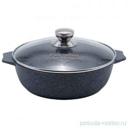 Жаровня 26 х 7,7 см со стеклянной крышкой 3 л антипригарное покрытие &quot;Premium grey&quot; / 245900