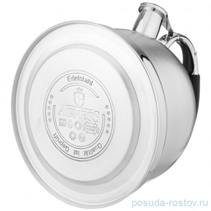 Чайник 3 л со свистком индукционое капсульное дно стальной Agness / 332609