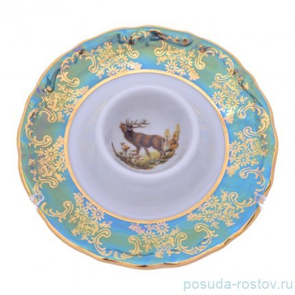 Подставка для яйца 12,5 х 4 см &quot;Мария-Тереза /Охота зеленая&quot; R-L / 277296
