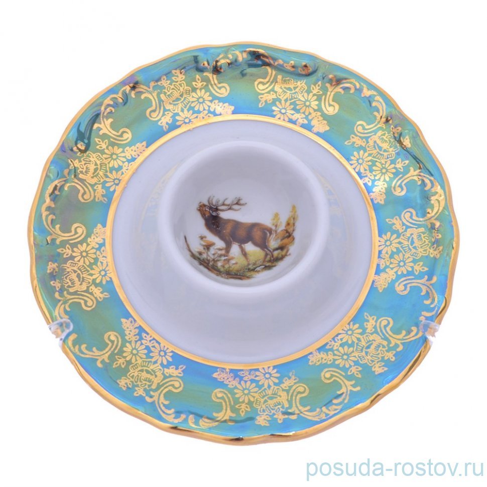 Подставка для яйца 12,5 х 4 см "Мария-Тереза /Охота зеленая" R-L / 277296