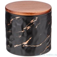 Банка для сыпучих продуктов 11,5 х 11 см &quot;Золотой мрамор /Черная&quot; / 251432