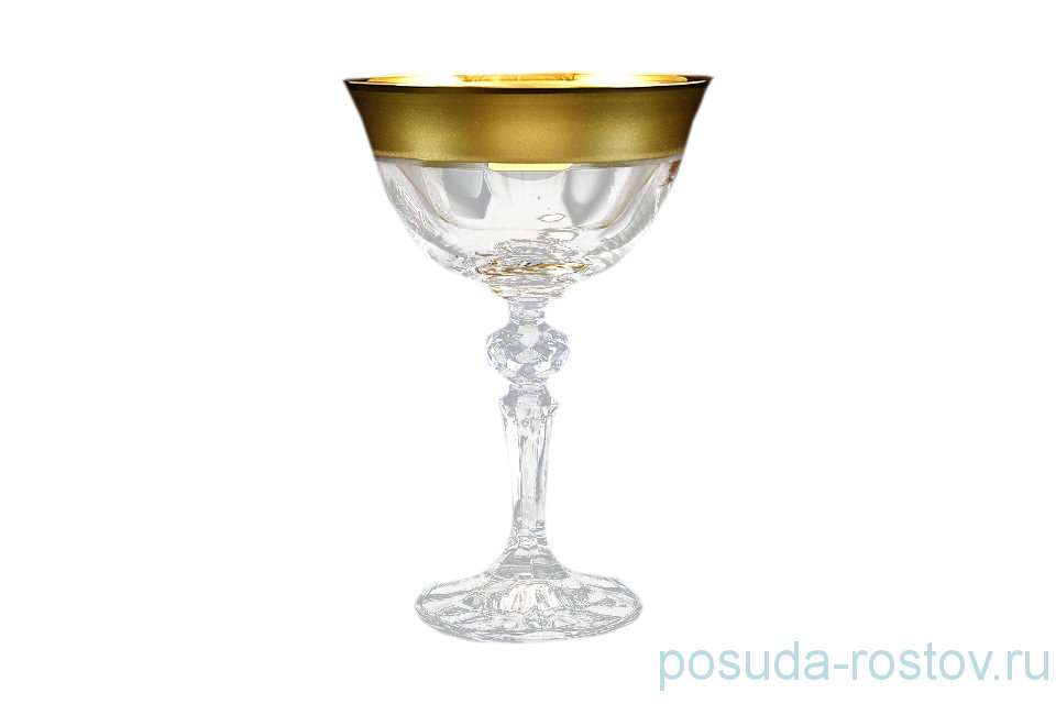 Креманки/мартинки 180 мл 6 шт "Кристина /Матовая полоса /золото" AS Crystal / 148122