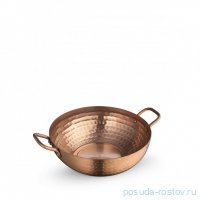 Сковородка 16 x 5.5 см глубокая круглая мини с 2-мя ручками для подачи &quot;Hammered&quot;   / 370331