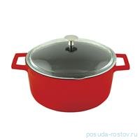 Кастрюля 28 см со стеклянной крышкой 6,7 л &quot;Lava /Red&quot; / 221027