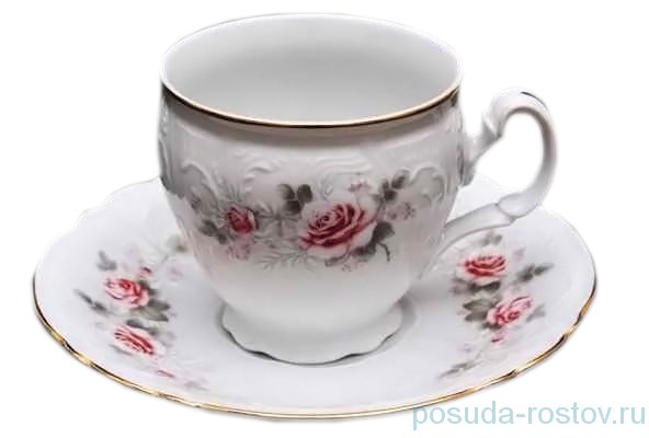 Кофейная пара 170 мл 1 шт высокая н/н "Бернадотт /Серая роза /золото" / 244104