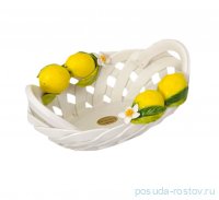 Корзина 28 х 20 см с ручками овальная &quot;Лимоны&quot; / 299184