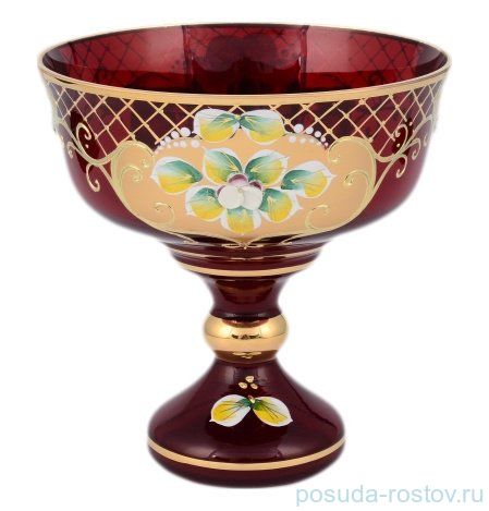 Конфетница 16 см н/н красная "Лепка сеточка /И-В" / 098295