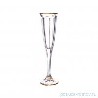Бокалы для шампанского 185 мл 6 шт &quot;Виндзор /Отводка золото&quot; AS Crystal / 348641