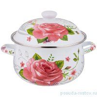 Кастрюля 20 х 12 см с крышкой эмалированная 2,8 л &quot;пленительная роза&quot; / 274425